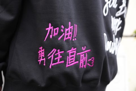 doublet MESSAGE EMBROIDERY HOODIE"BLACK"style.2020.9.12.