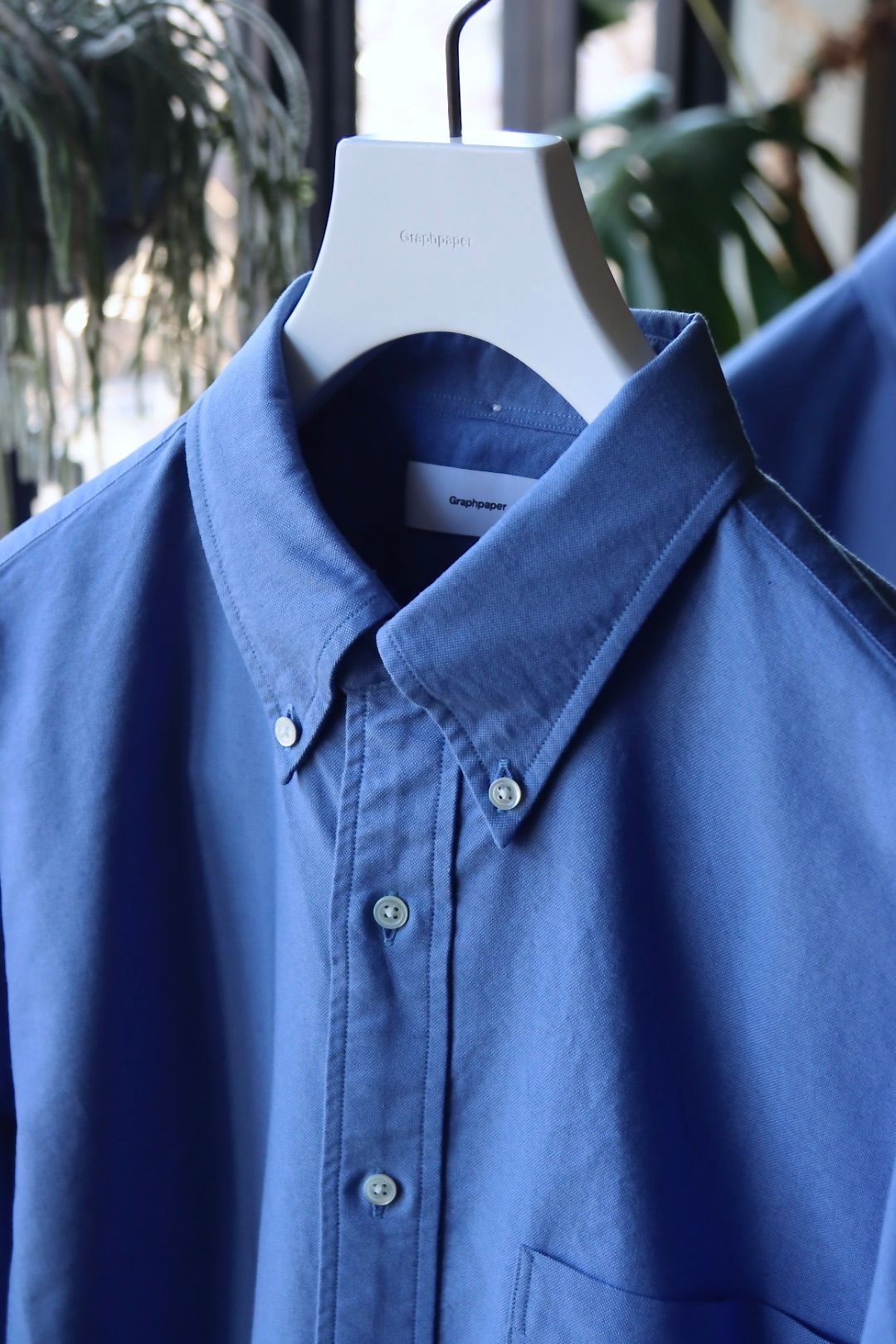 グラフペーパー24SS Oxford L/S B.D Box Shirt (GM241-50020B) SAX