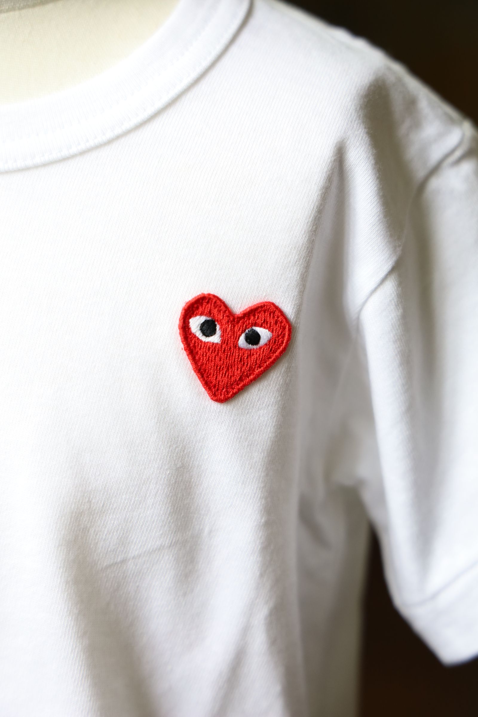 ワンポイントハートTシャツ キッズ (AX-T501-100) WHITE/REDハート*KIDSサイズ