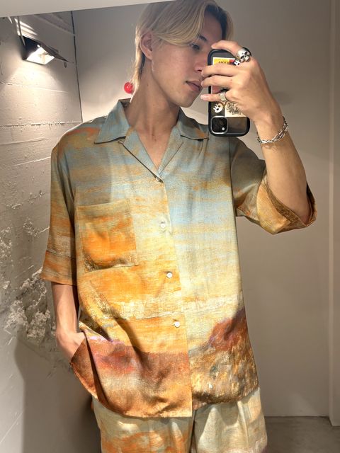 YOKE 24SS 新作LANDSCAPE PRINTED OPEN COLLAR SHIRT style 2024.5.7