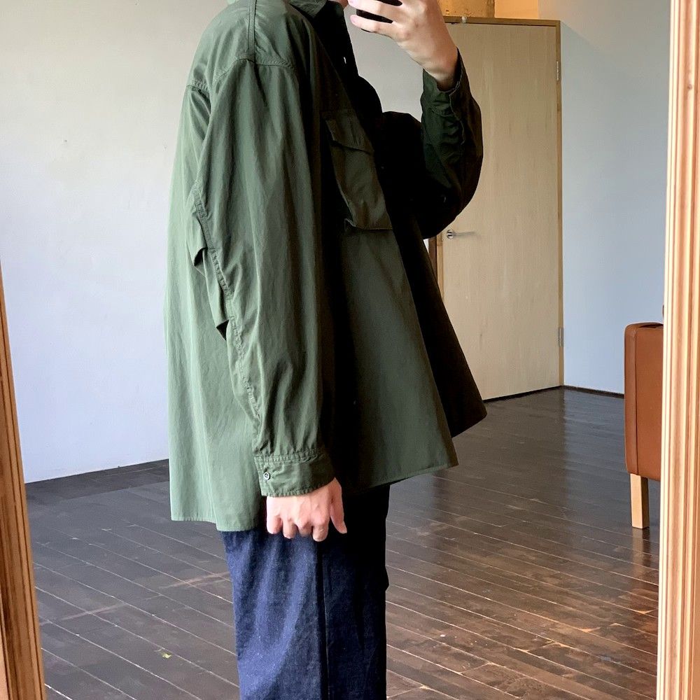 Graphpaper Garment Dyed Poplin Fatigue Shirt style.2022.6.23.