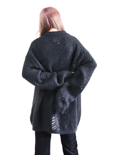 YOKE 新作SILK MOHAIR BUTTONED CARGIGAN style.2024.2.3
