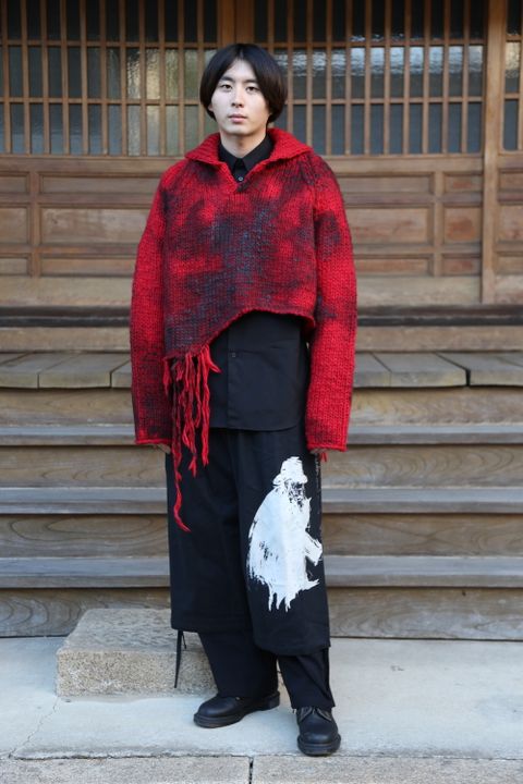 Yohji Yamamoto 朝倉ペイント手編タートルCニットstyle.10.1.