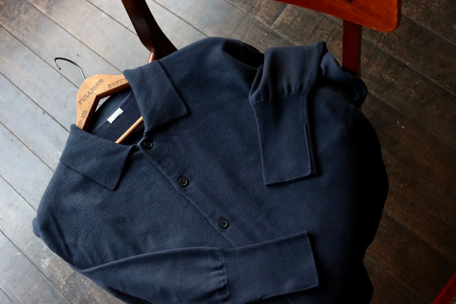 アプレッセ24SS カーディガン Cotton Kint Polo Collar Cardigan(24SAP-03-08K)NAVY☆2月10日(土)発売！