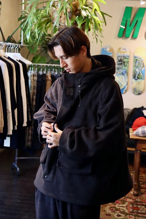 S.F.C 新作FLEECE HOODIE JACKET"BLACK"スタイル