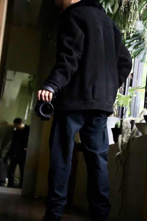 Graphpaper Sheep Mouton Aviator Jacketスタイル.2024.8.31.