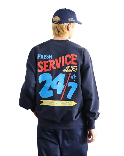 FreshService 24SS CORPORATE PRINTED CREW NECK SWEAT"All Day All Night" style 2024.3.8