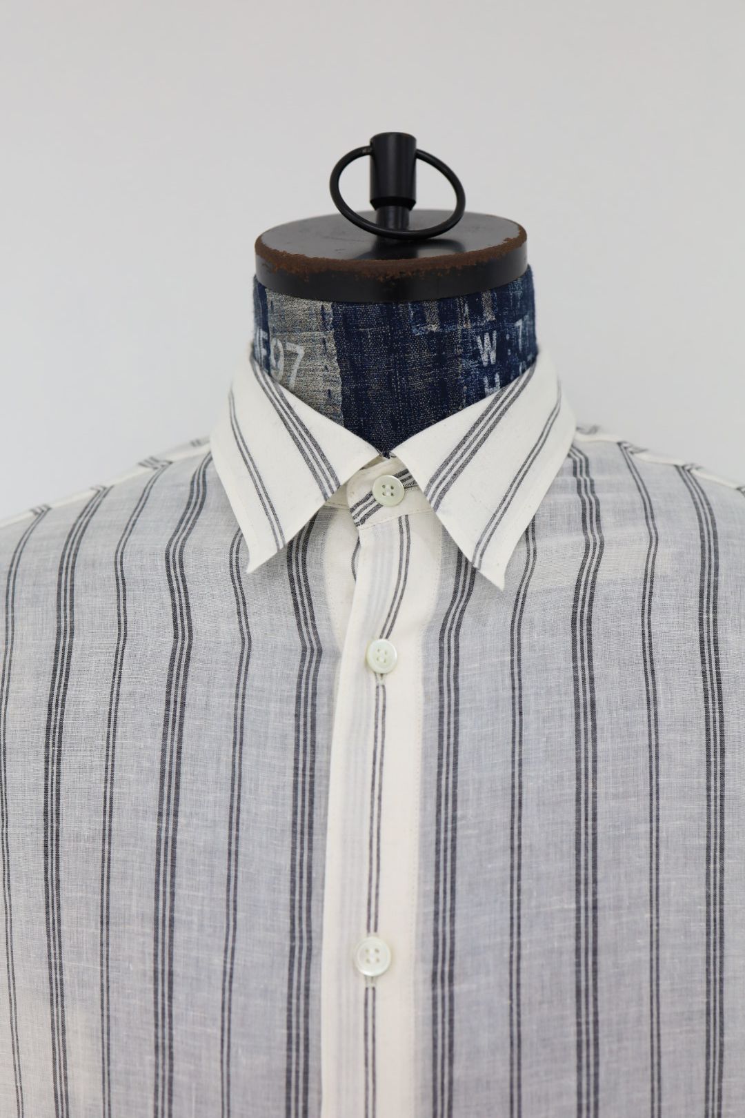 Yohji Yamamoto シアーストライプ レギュラーカラーシャツ (HK-B51-058-1)OFF WHITE☆新作発売！