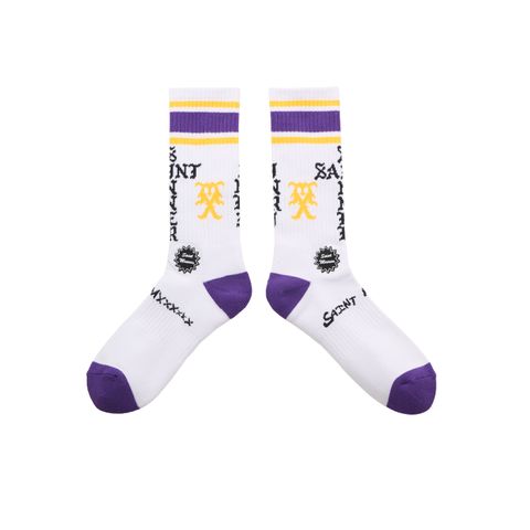 セントマイケル SINNER SOCKS (SM-HR1-0000-110)WHITE/PURPLE★10月11日(土)発売！