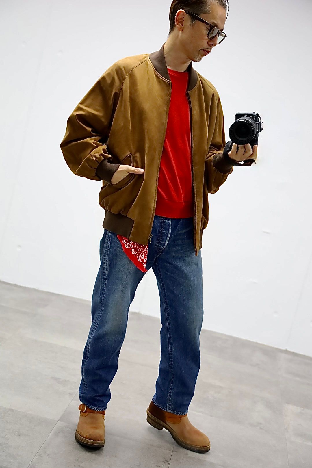 A.PRESSE Washed Denim Pants E"BLEACH"スタイル2025.10.12.