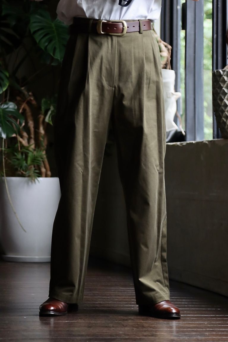 A.PRESSE - アプレッセ22FW Chino Trousers (22AAP-04-06H)OLIVE※8月11 
