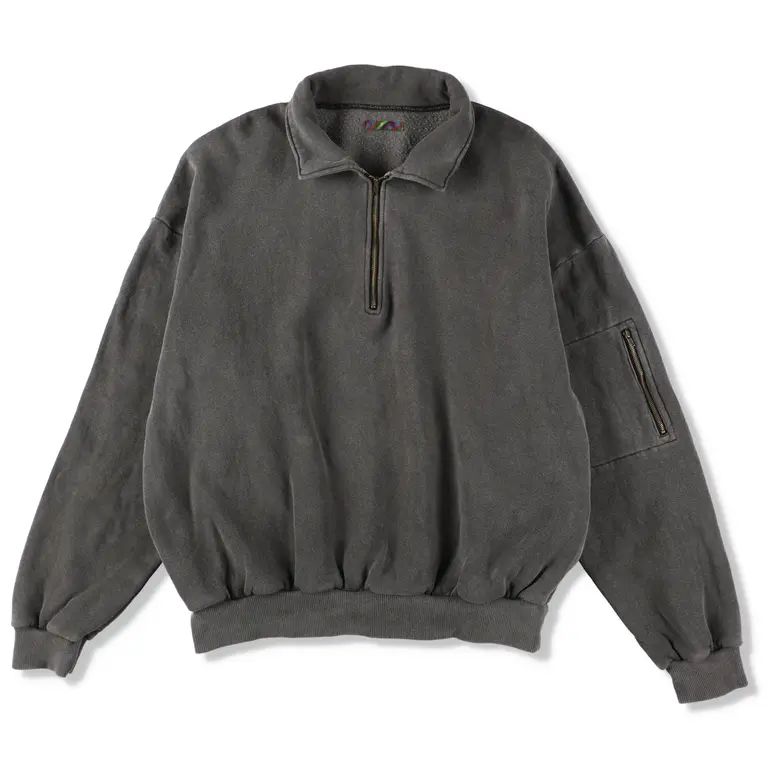 イズネス 25AW PIGMENT DYED ZIP SWEATSHIRT(25AW_08_1007AWCS04)BLACK☆新作発売！