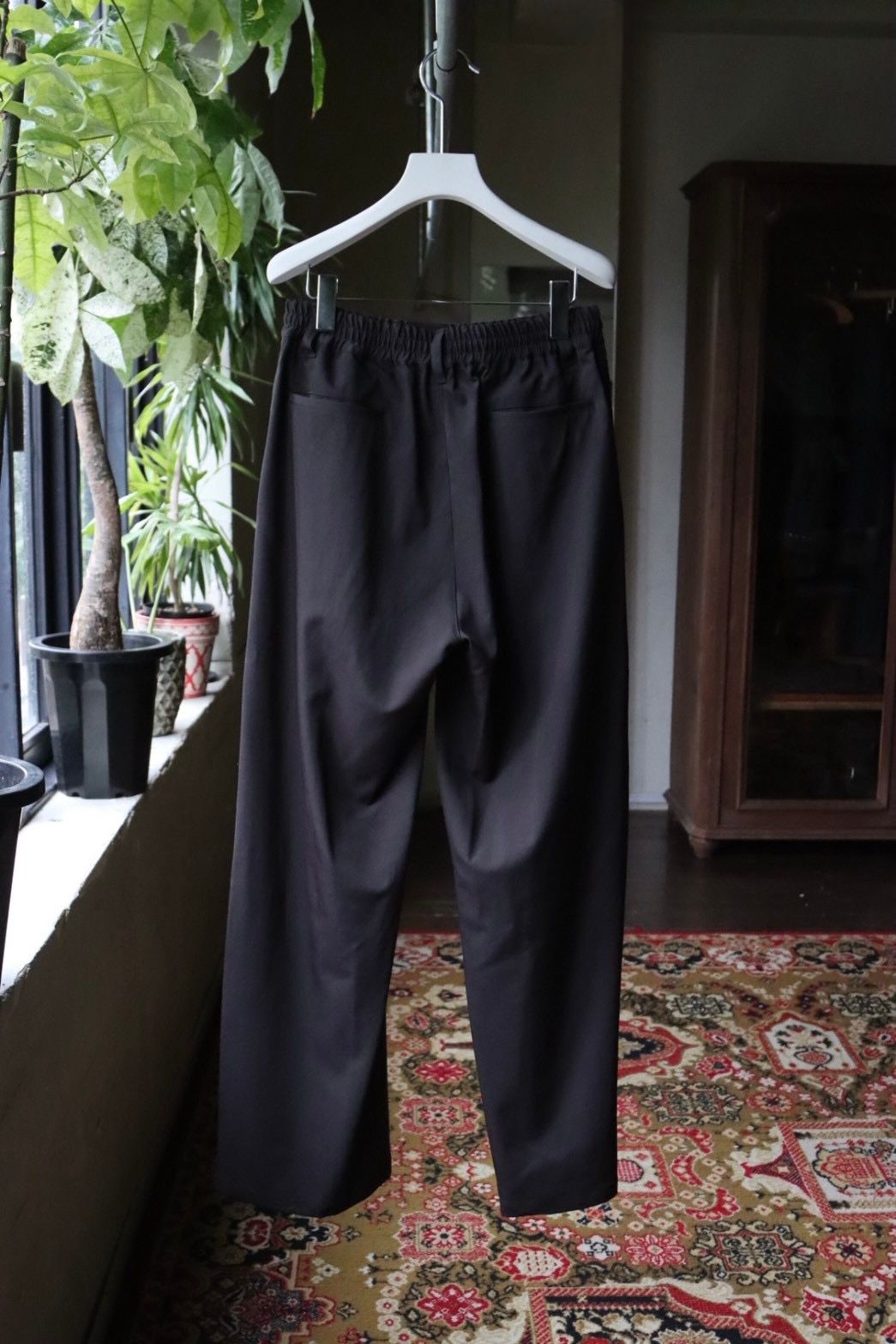 ヨーク 25FW パンツ Wool Washer Twill 2pleated Wide-leg Easy Trousers(YK25FW01054P)BLACK