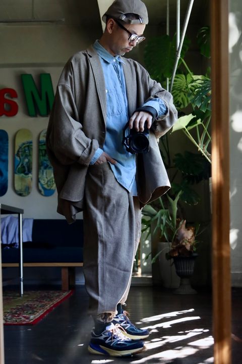 S.F.C 23FW TAILORED SHIRT JACKET"BEIGE"スタイル