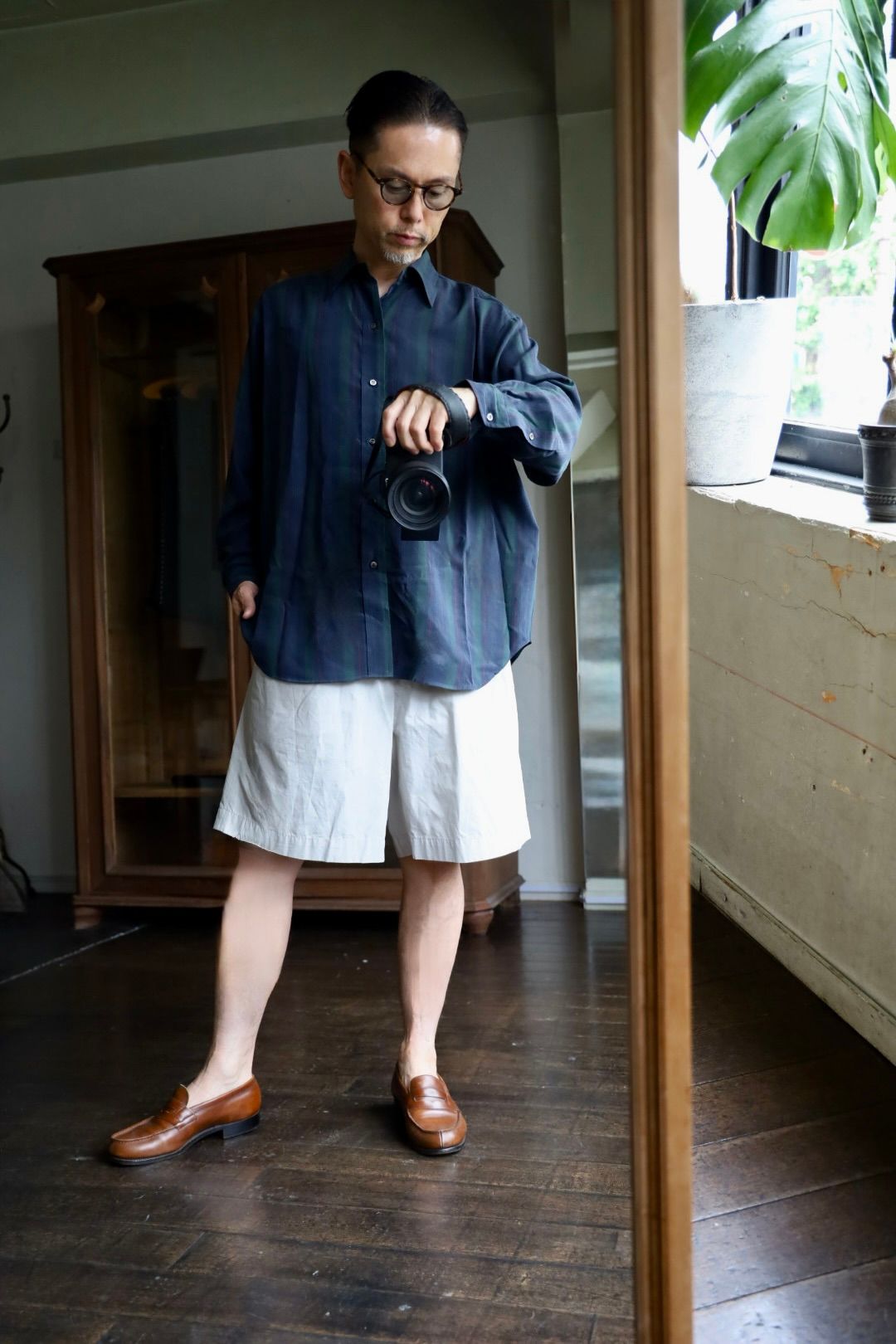 blurhms Drill Chambray Super Wide 6P Slacks style.2023.1.27
