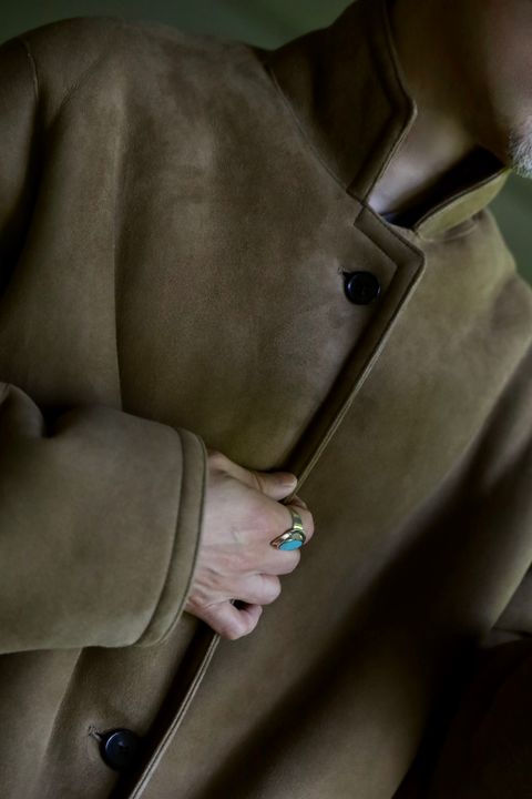 A.PRESSE Mouton Coatスタイル