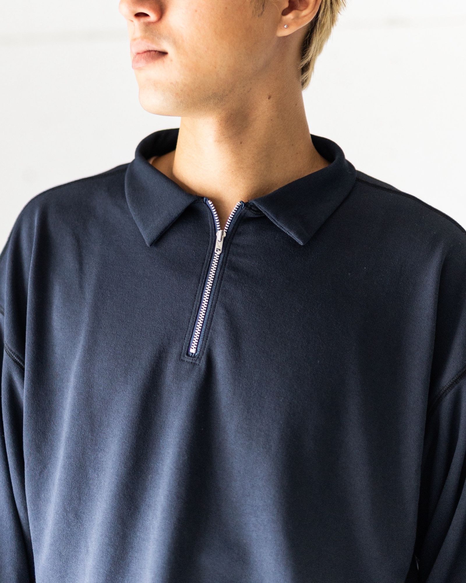 ファウンダ HALF ZIP LONG SLEEVE SHIRT (015FD252012)NAVY