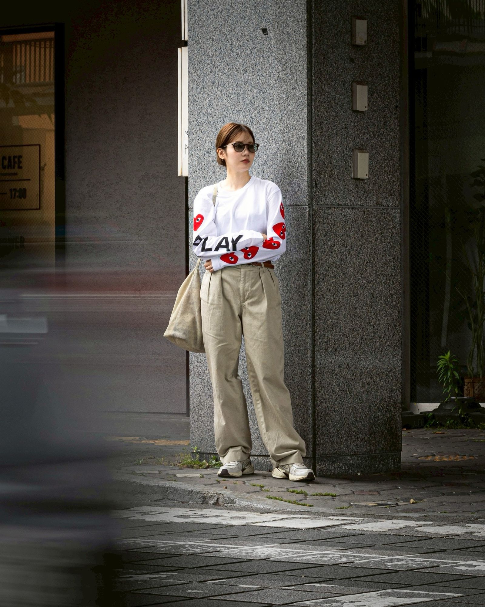 PLAY COMME des GARCONS スリーブロゴロングスリーブTシャツstyle.2026.6.6