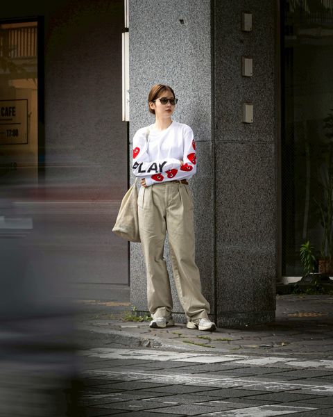 PLAY COMME des GARCONS スリーブロゴロングスリーブTシャツstyle.2026.6.6