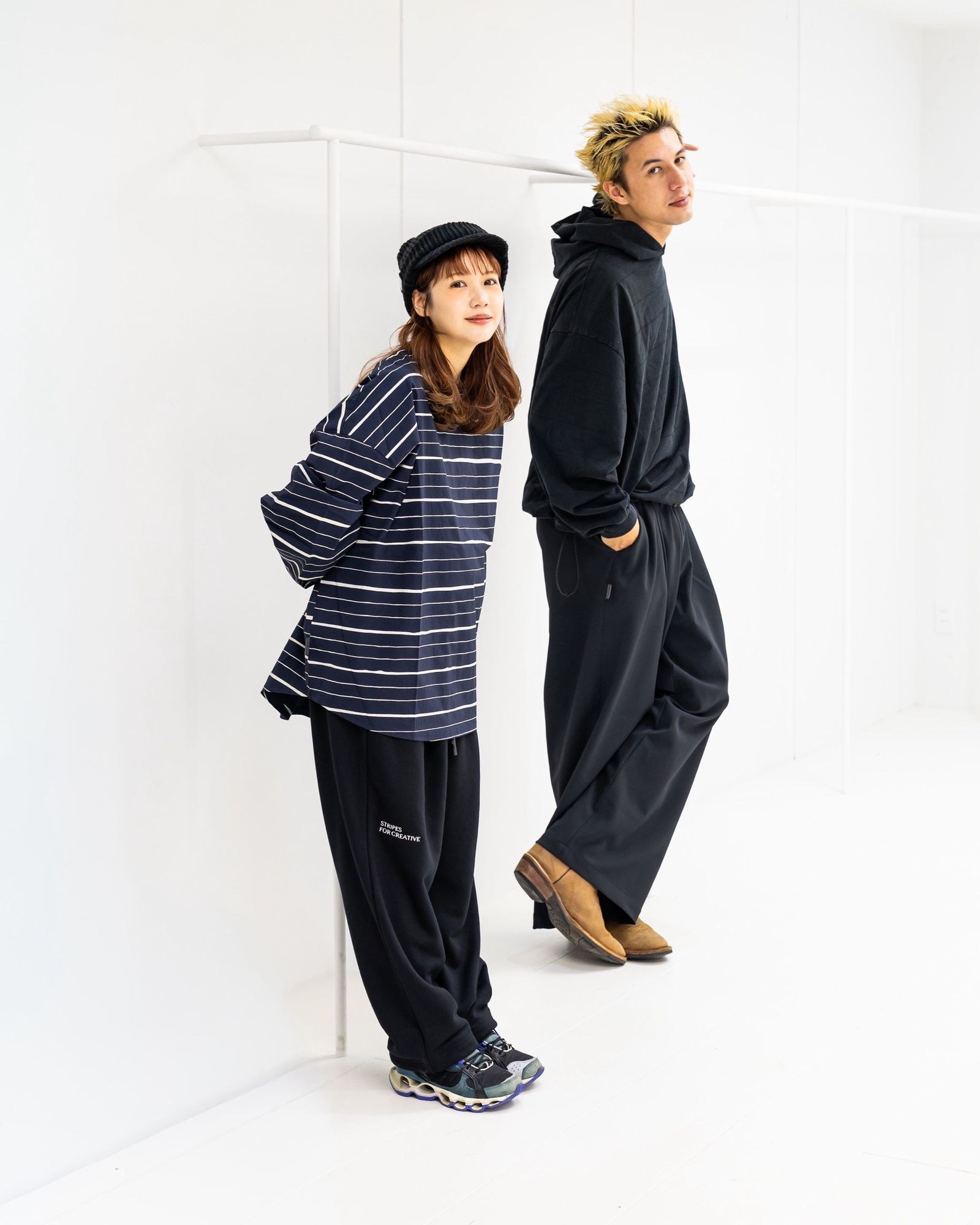 S.F.C 25FW エスエフシー SUPER BIG MIX STRIPE LS NYLON TEE (SFCFW25CS011)Navy☆10月25日(土)発売！
