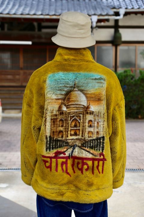 doublet HAND-PAINTED FUR JACKET"YELLOW"Style.2020.12.20.