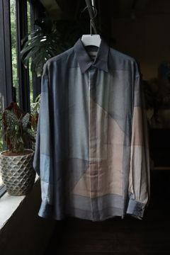 YOKE PRINTED REGULAR COLLAR SHIRT"NAVY"スタイル