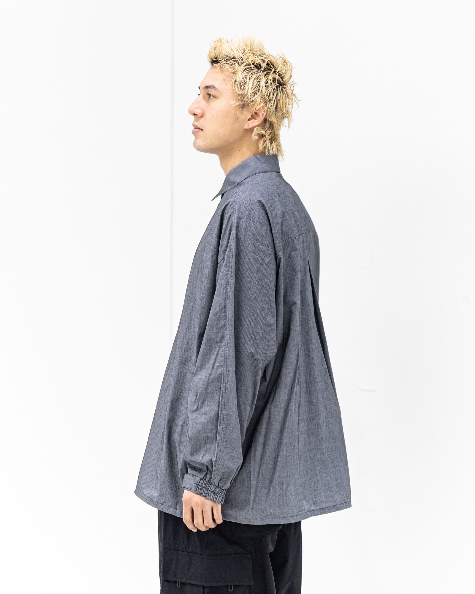 グラフペーパー 26SS Seersucker Pullover Shirt(GU261-50445)GRAY☆4月4日(土)発売！