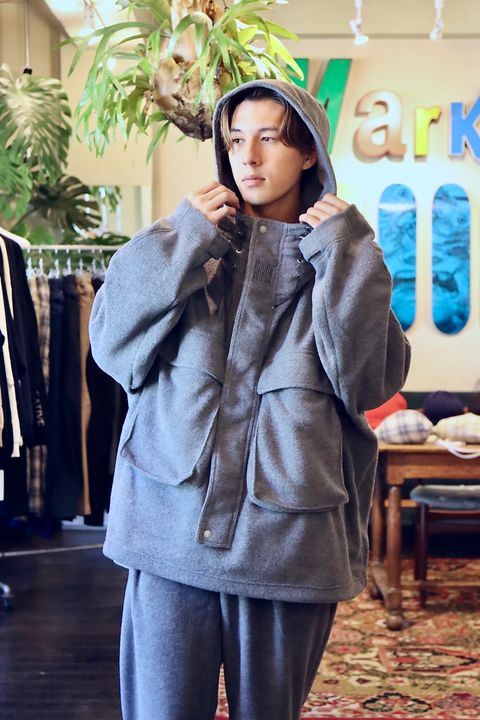 S.F.C 新作FLEECE HOODIE JACKET"CHARCOAL"スタイル