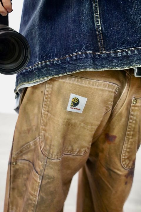 TALKING ABOUT THE ABSTRACTION PRINT DUCK WIDE PT"BROWN"スタイル