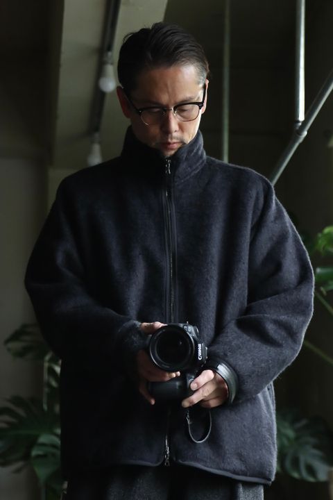 blurhms 22FW Cotton Silk Fleece ZIP Jacketスタイル.2022.9.25.