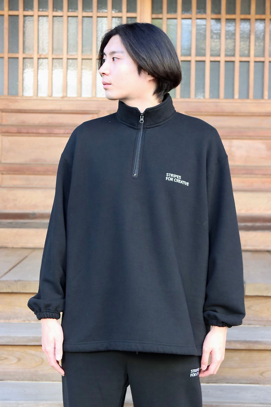 S.F.C HALF ZIP SWEAT size:L