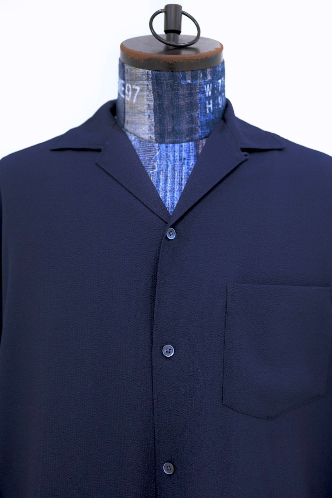 フレッシュサービス 26SS SEERSUCKER STRIPE OPEN COLLAR SHIRT(FSC262-50113)NAVY☆6月13日発売！