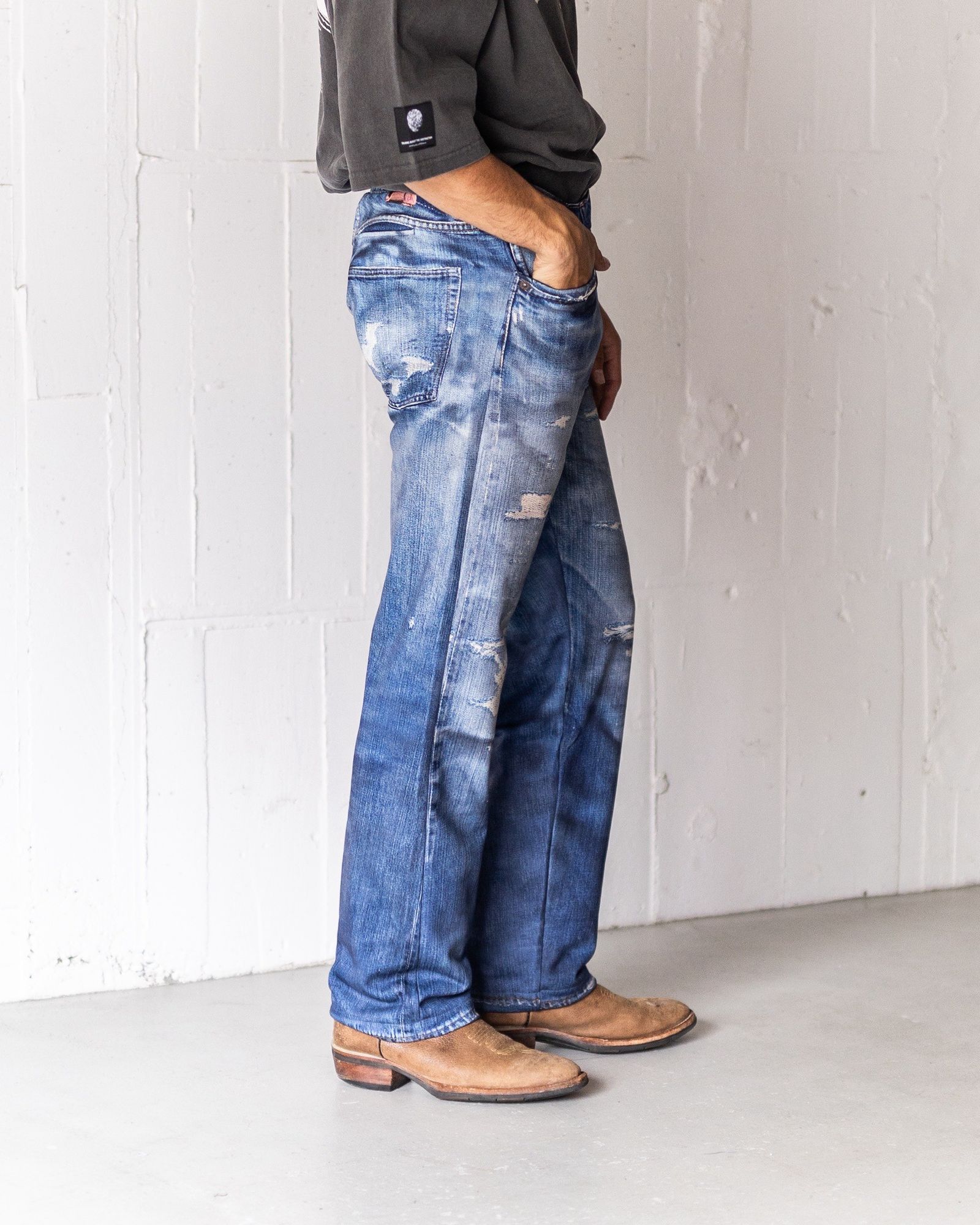 トーキングアバウト ジ アブストラクション 25AW DENIM PRINT STARIGHT PT(2526AW-PT-001)BLUE☆新作発売！
