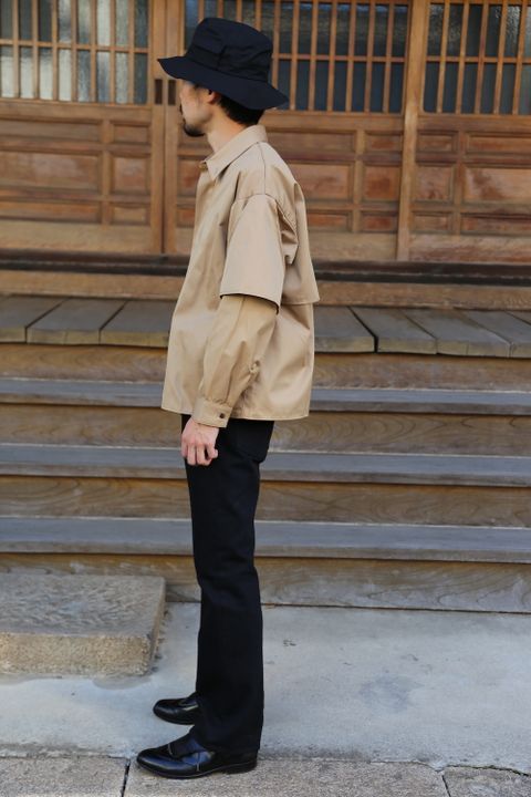 JieDa T/C FLAP SHIRT"BEIGE"Style.2020.8.1.