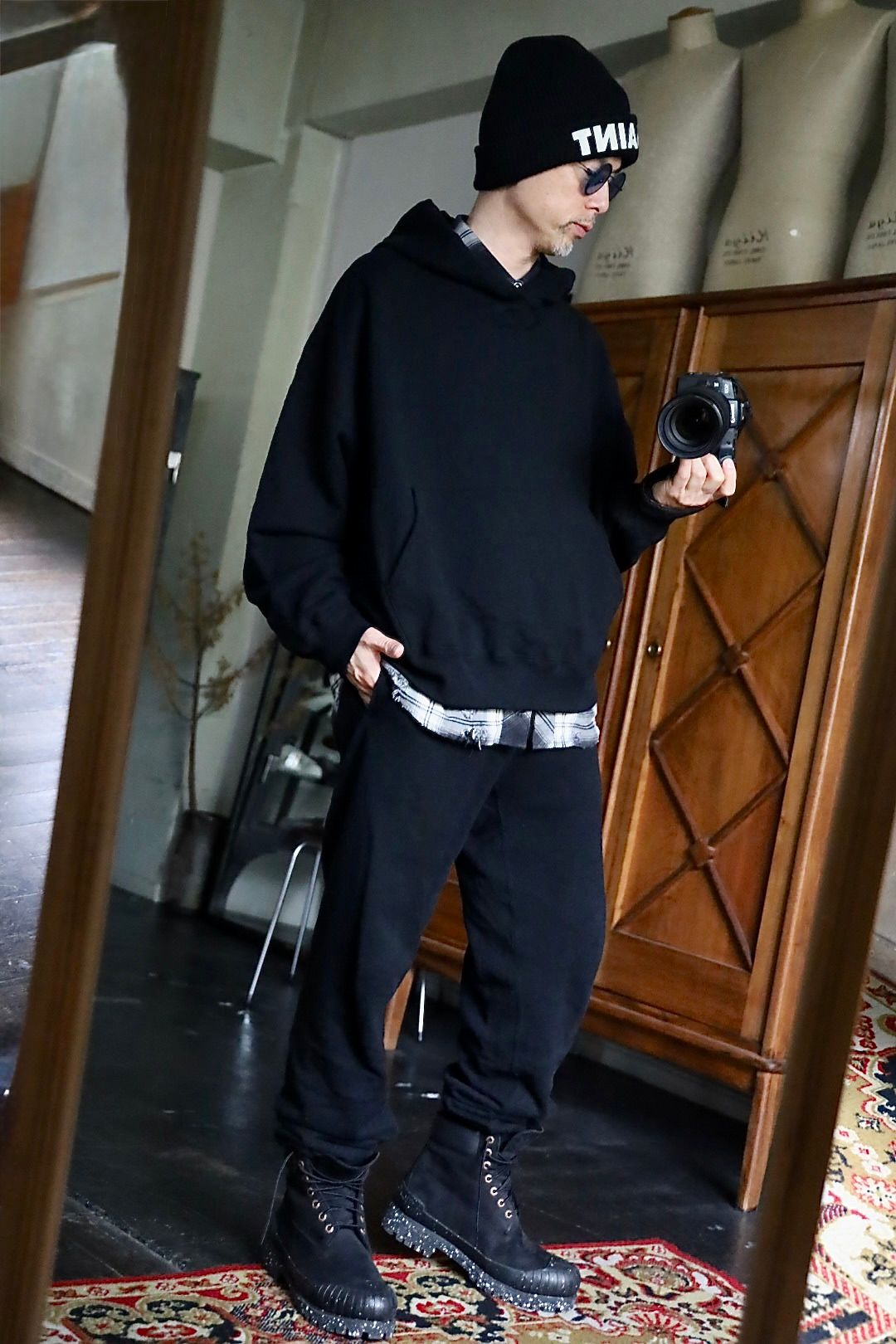 モノノケ・メイド フーディー HOODIE _FLOWER(MT-MK8-0000-015)BLACK