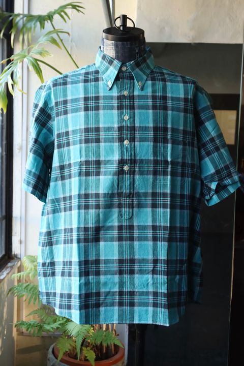 ファウンダ 25SS PULLOVER SHIRT(015FD251010)TURQUOISE/BLACK