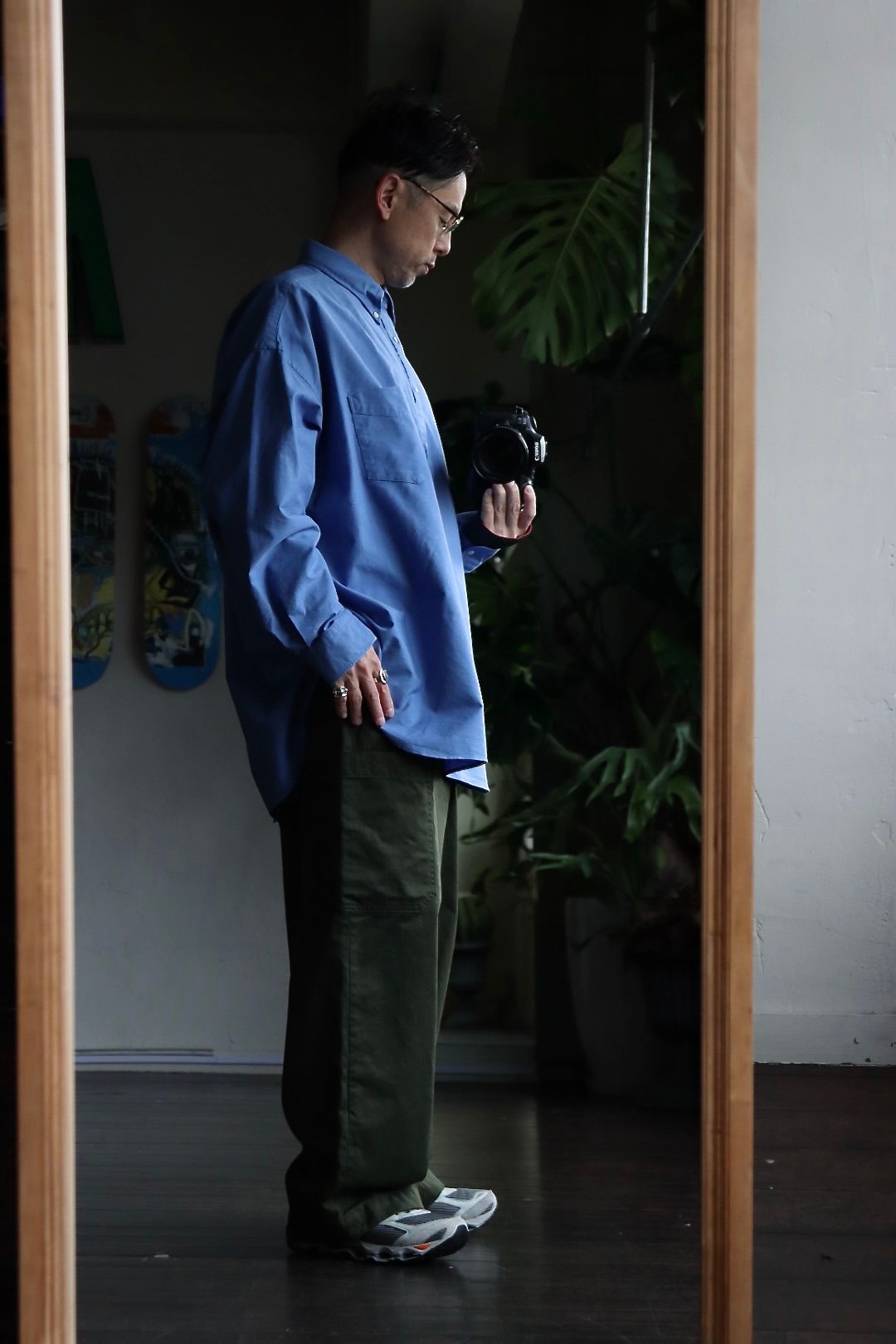 Graphpaper Oxford Oversized B.D Pullover Shirtスタイル