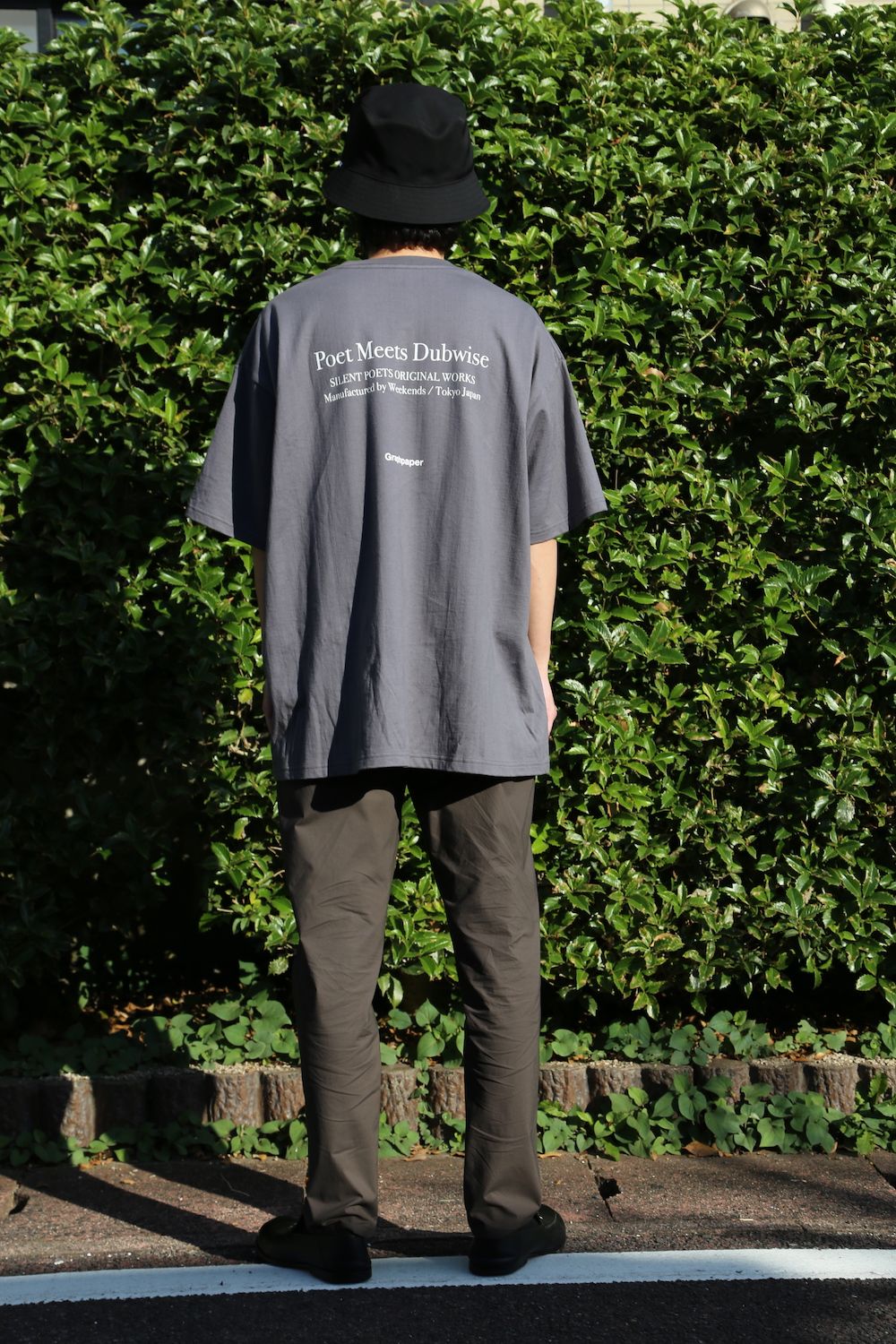 Graphpaper POET MEETS DUBWISE for Graphpaper Oversized Tee “WORDS AND SILENCE” style. 2021.06.21.