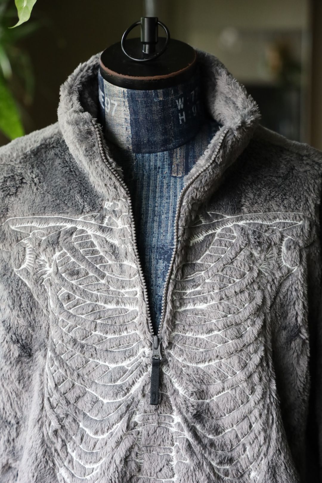 doublet 25AW GLOWINTHEDARK SKELTON FLEECEJACKET (25AW32BL232) GREY