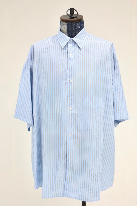 グラフペーパー SIDOGRAS S/S Oversized Regular Collar ShirtGM262-50029)SAX STRIPE☆6月6日(土)発売！