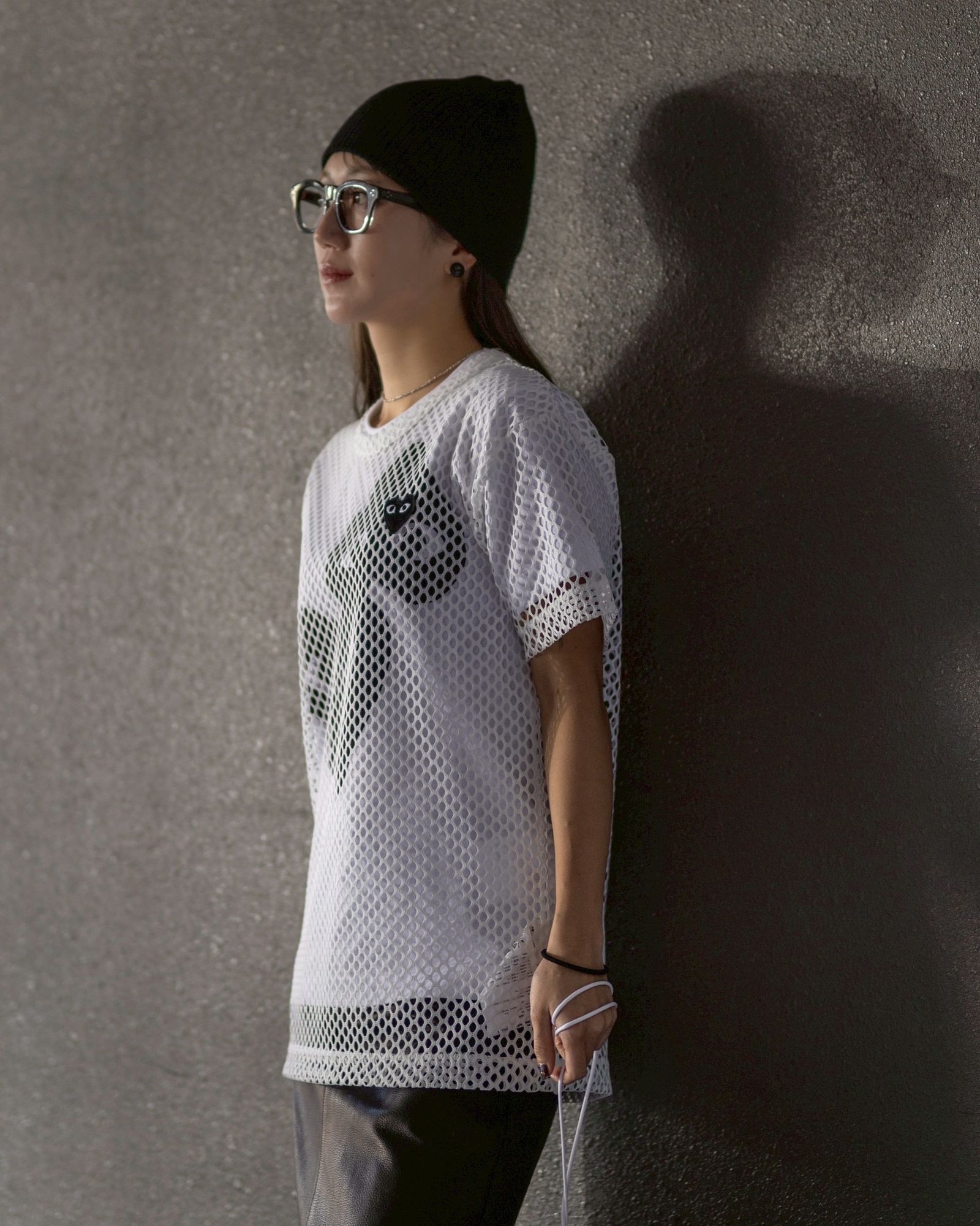 PLAY COMME des GARCONS  BLACKエンブレムメッシュTシャツ style.2025.12.13