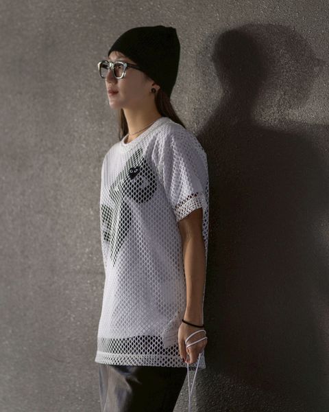 PLAY COMME des GARCONS  BLACKエンブレムメッシュTシャツ style.2025.12.13