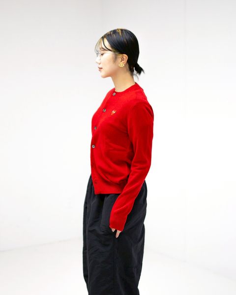 PLAY COMME des GARCONS ROUND NECK RHINESTONE CARDIGAN  style.2025.11.12