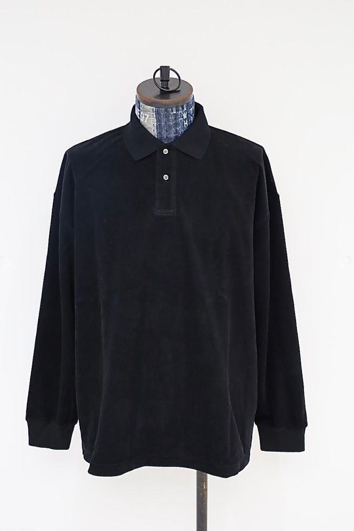 グラフペーパー Pique Velour Jersey L/S Polo(GM263-70255)BLACK☆8月8日(土)発売！