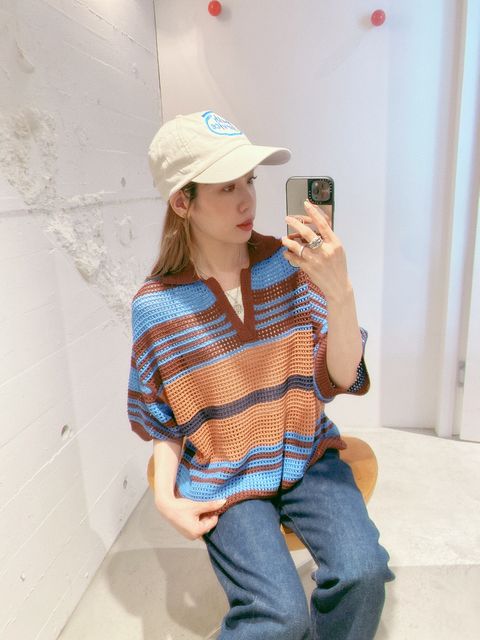YOKE 新作BORDER MESH KNIT SKIPPER POLO SHIRT style.2024.5.23