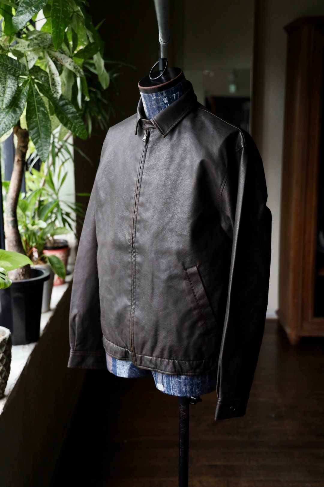 セダンオールパーパス FW25 Synthetic Leather Jacket(SD25F-JK03)Vintage Black