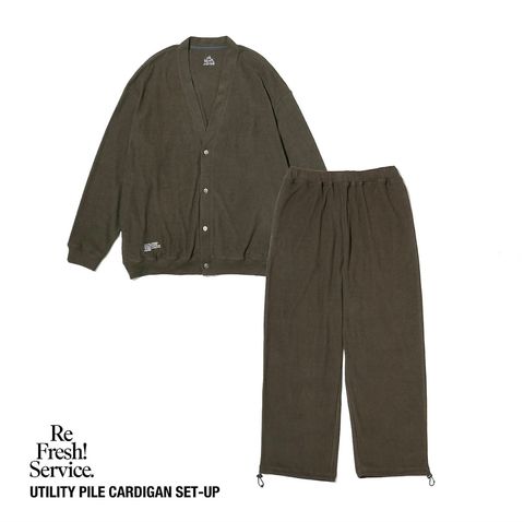 ReFresh!Service. “UTILITY PILE CARDIGAN SET-UP”(KHAKI)☆9月27日(土)発売！