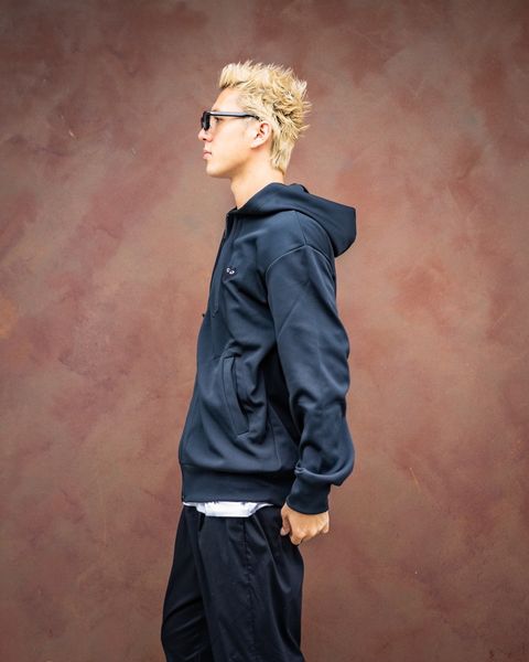 PLAY COMME des GARCONS バックプリントパーカーMARKスタイル