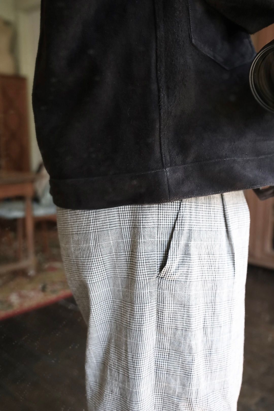アプレッセ 2025 STYLE2 Suede Leather 1st Type Jacket(25AAP-01-10)BLACK