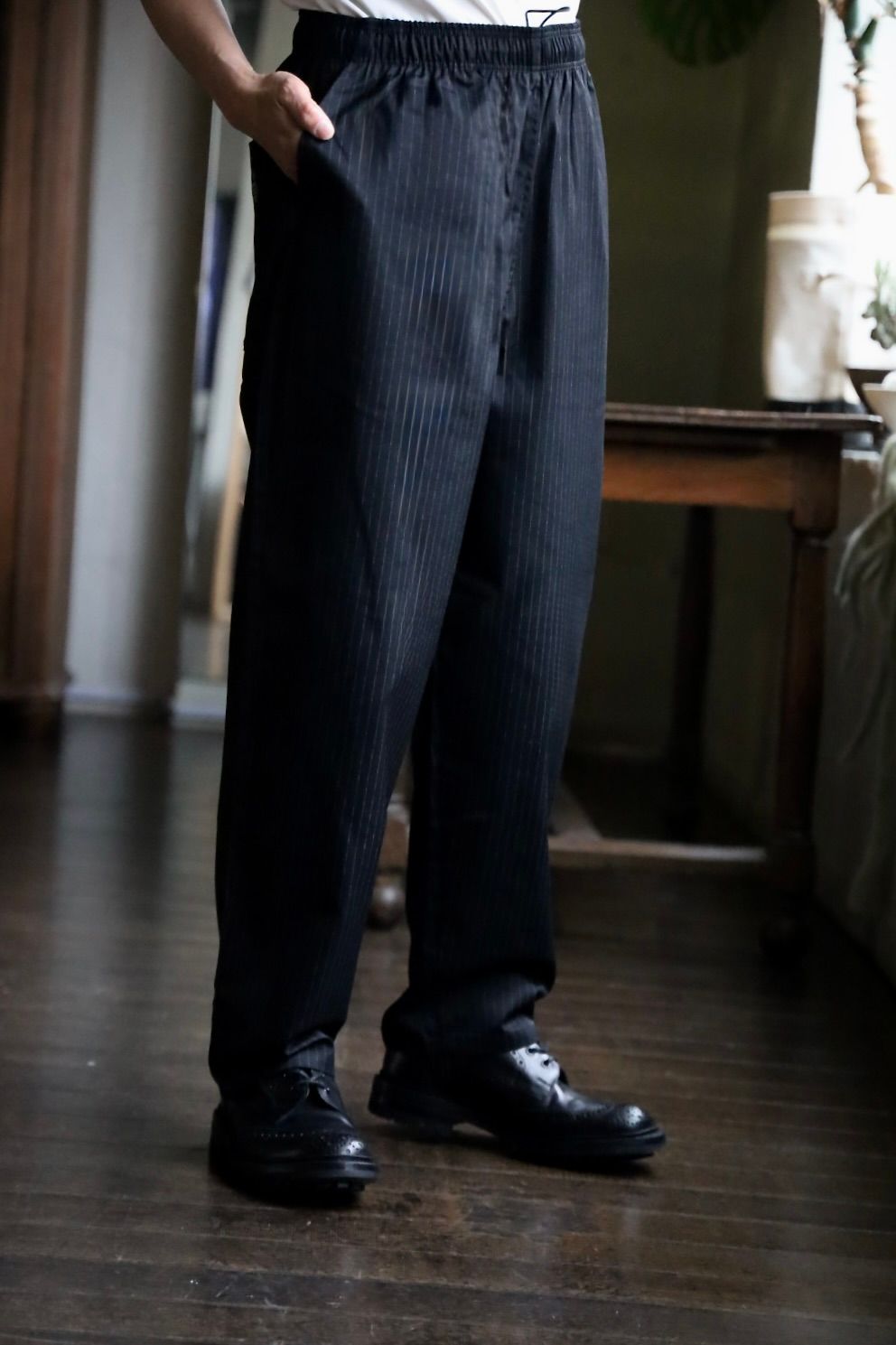 フレッシュサービス CORPORATE EASY PANTS(FSC252-40011B)BLACK STRIPE☆5月24日(土)発売！